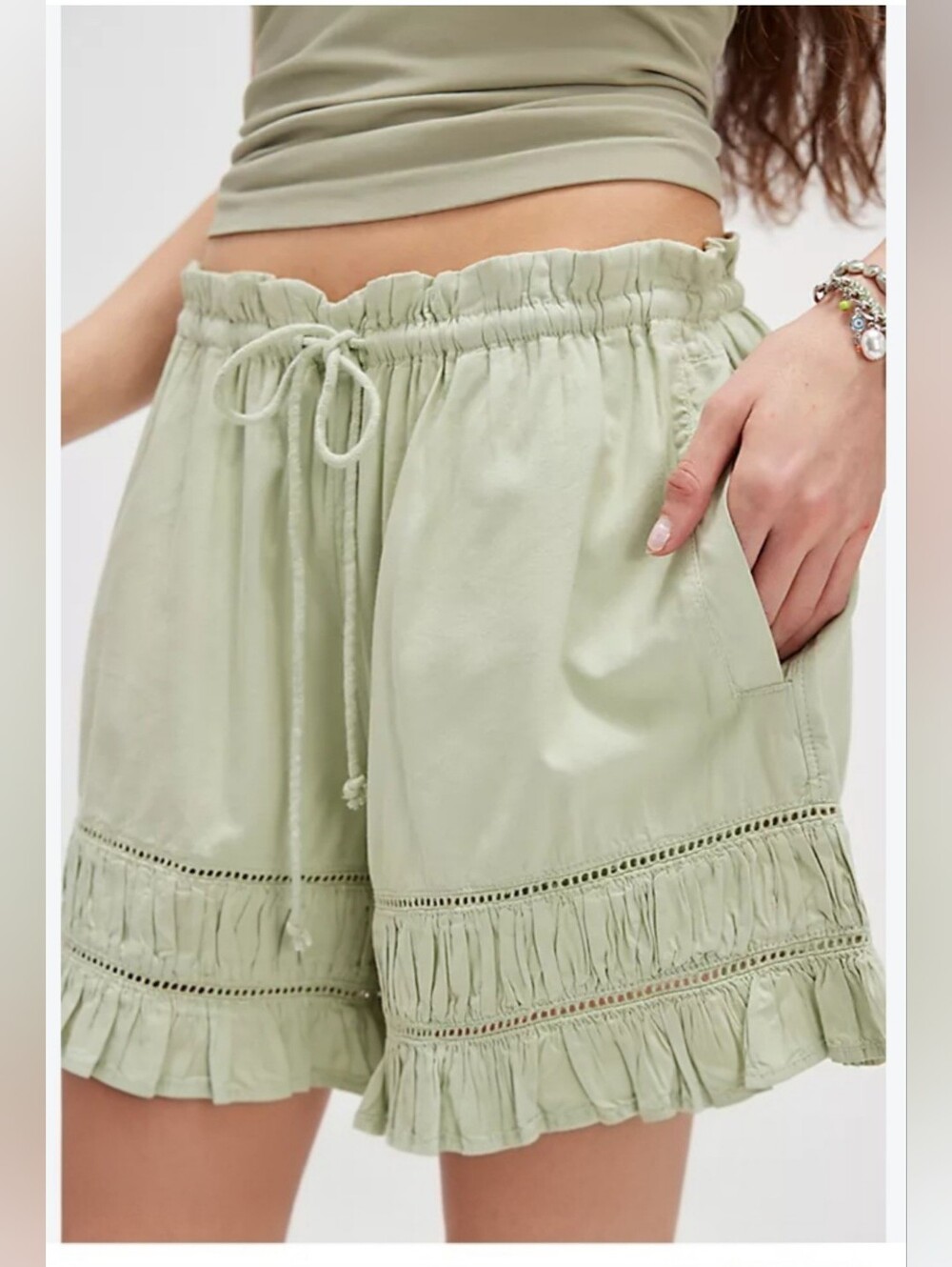 Free People Cambridge shorts - Seedling/Light Green - Large